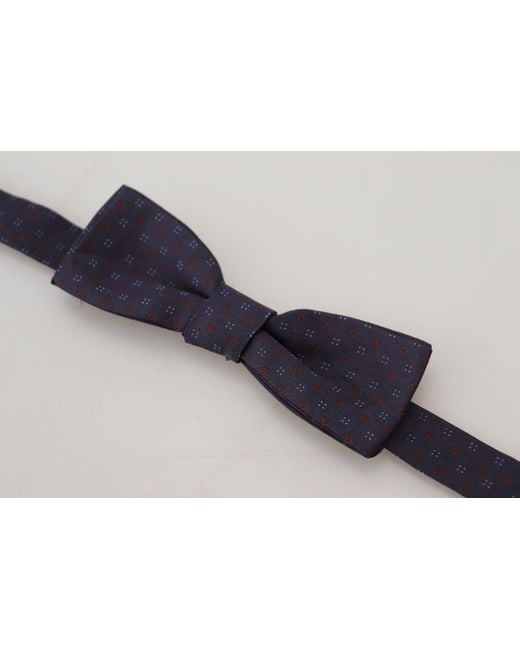 Dolce & Gabbana Black Elegant Silk Patterned Bow Tie for men