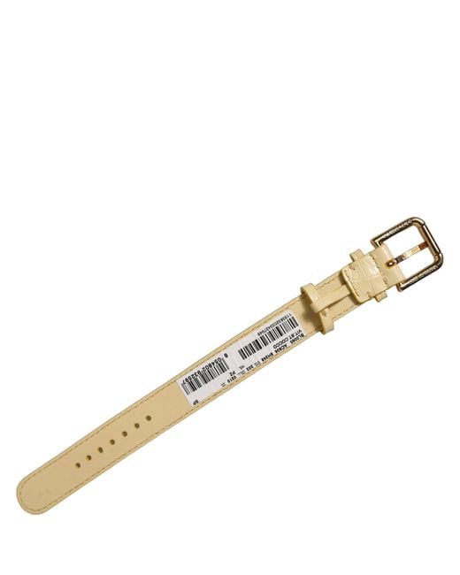 Dolce & Gabbana Natural Beige Embossed Leather Gold Buckle Belt Strap Bracelet