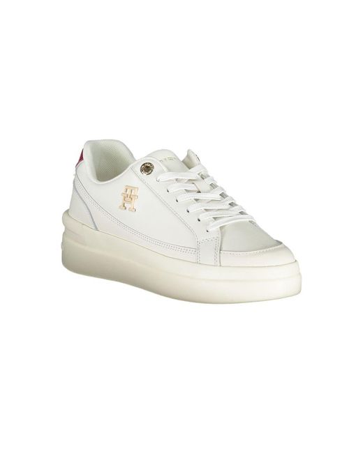 Tommy Hilfiger Elegant White Sneakers With Contrast Detailing
