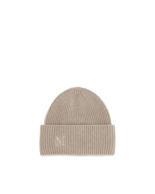Max Mara Gray Beige Cashmere Beanie