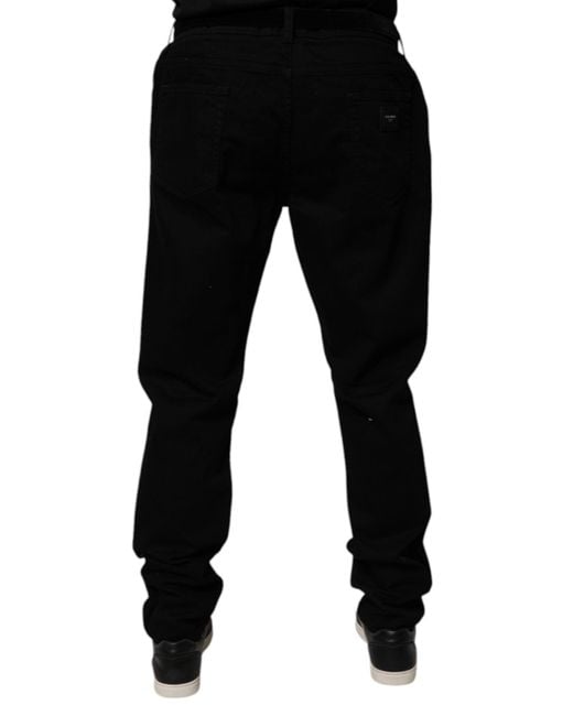 Dolce & Gabbana Black Cotton Stretch Slim Fit Denim Jeans for men