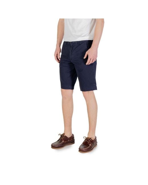 Borghese Blue Cotton Bermuda for men