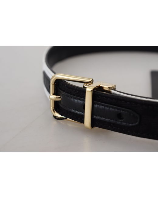 Dolce & Gabbana Black Patchwork Metal Buckle Belt