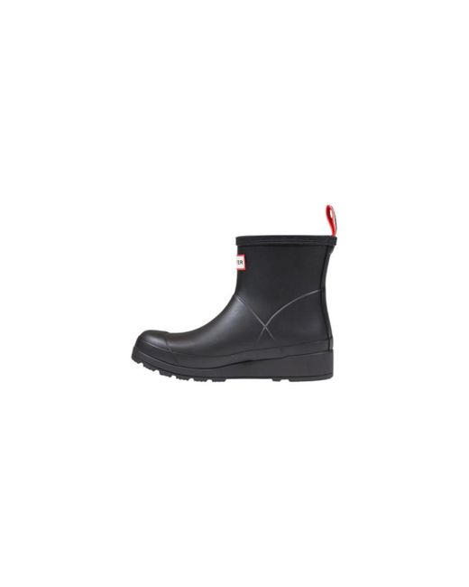 Hunter Black Recycled Polyester Ankle Boots
