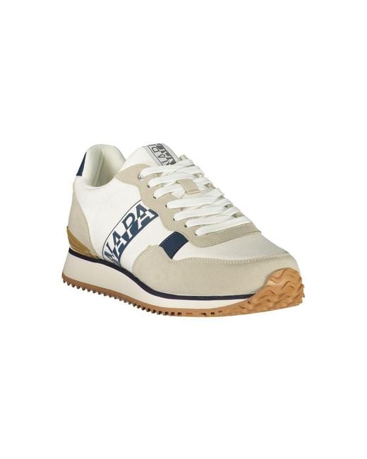 Napapijri Metallic White Polyester Men's Sneaker for men