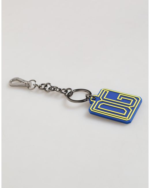 Dolce & Gabbana Blue Dg Rubber Logo Keychain Keyring for men