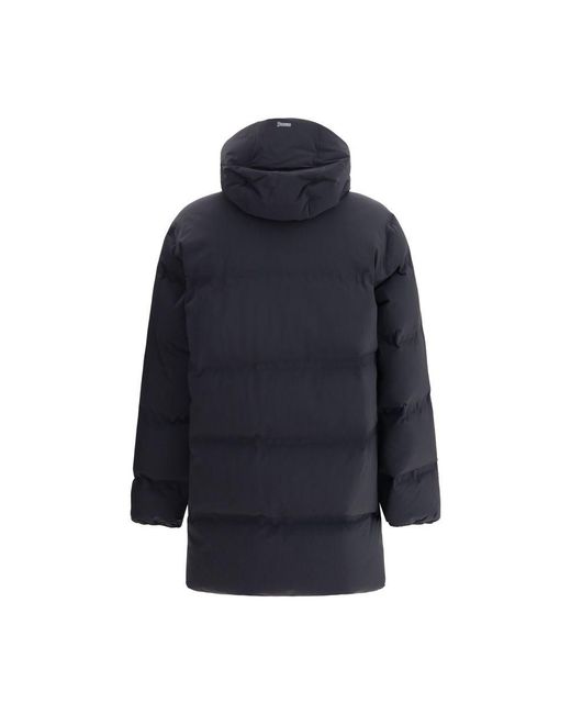 Herno Blue Hooded Down Jacket for men