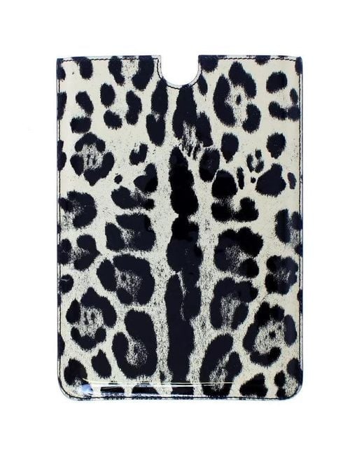 Dolce & Gabbana Blue Leopard Pattern Leather Ebook Cover Tablet Case