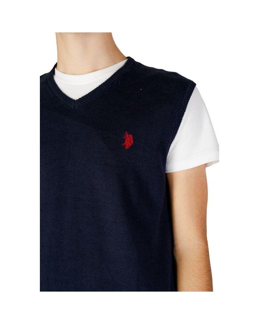 U.S. POLO ASSN. Blue Cotton Waistcoat for men