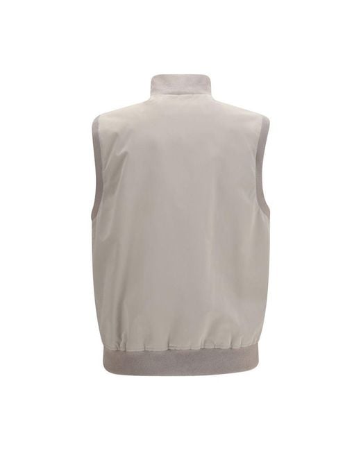 Brunello Cucinelli Gray Sleeveless Vest Jacket for men