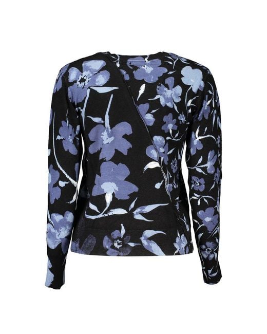 Desigual Blue Chic Contrasting Crew Neck Sweater