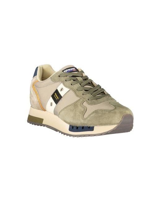 Blauer Metallic Verde Poliuretano Uomo Sneaker for men