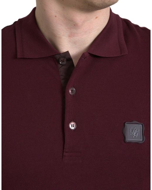 Dolce & Gabbana Red Elegant Cotton Blend Polo Tee for men