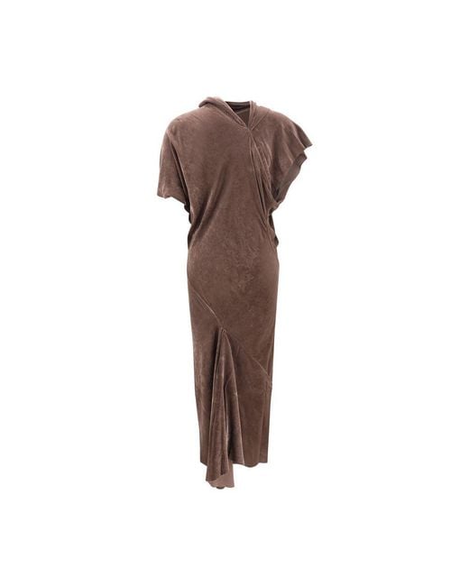 Rick Owens Brown Beige Viscose Casual Dress