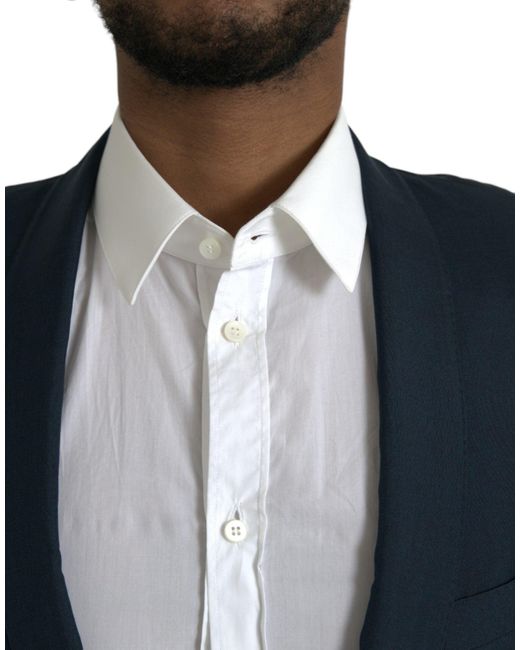 Dolce & Gabbana Black Notch Single Breasted Coat Blazer for men