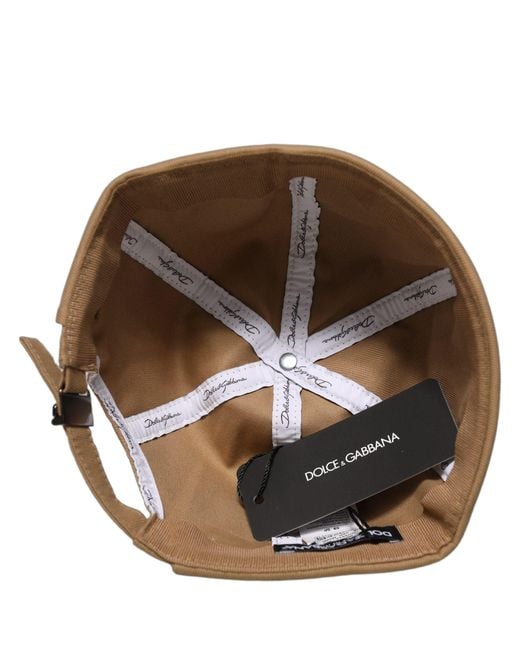 Dolce & Gabbana Natural Men Khaki Cotton Docker Capello Brimless Hat for men
