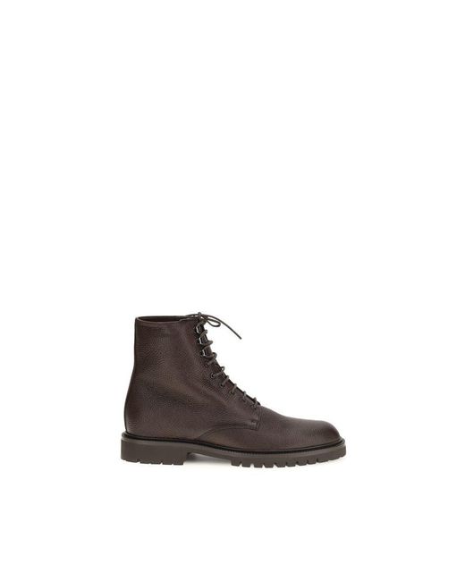 Brunello Cucinelli Brown Calf Leather Bos Taurus Lace for men
