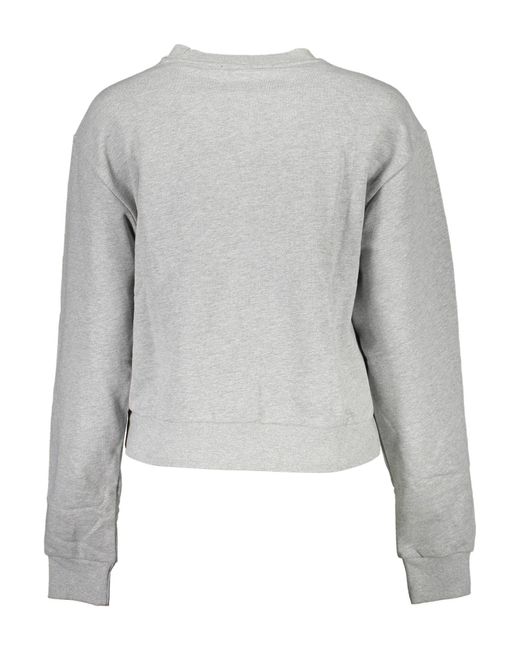 Guess Gray Elegant Rhinestone Embellished Sweatshirt