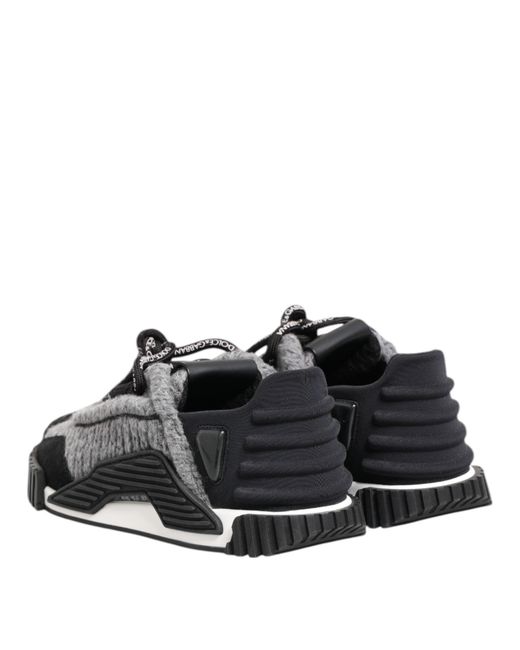 Dolce & Gabbana Black Gray Ns1 Low Top Sneakers Shoes