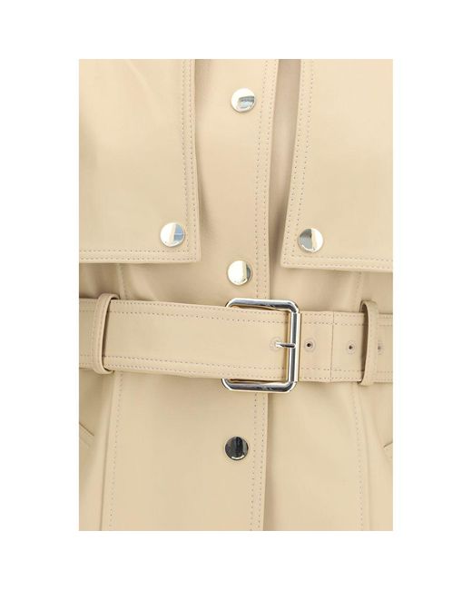 Max Mara Natural Beige Lamb Ovis Aries Aries Leather Jacket