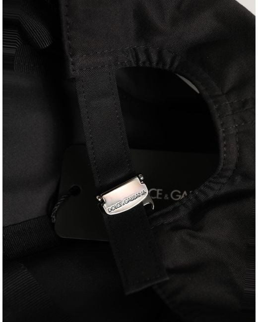 Dolce & Gabbana Men Black Cotton Baseball Cap 6 Panels Hat for men