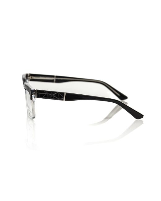 Frankie Morello Black Geometric Chic Transparent Clubmaster Eyeglasses