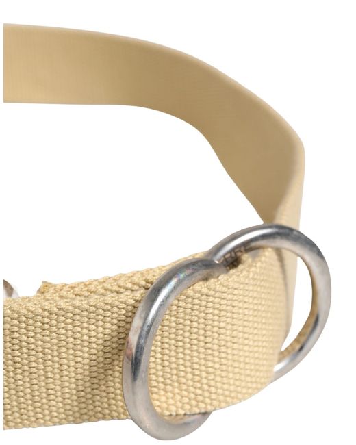Gianfranco Ferré Natural Men Beige Canvas Silver Metal Buckle Cintura Belt for men