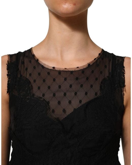 Dolce & Gabbana Black Lace Trim Sleeveless A