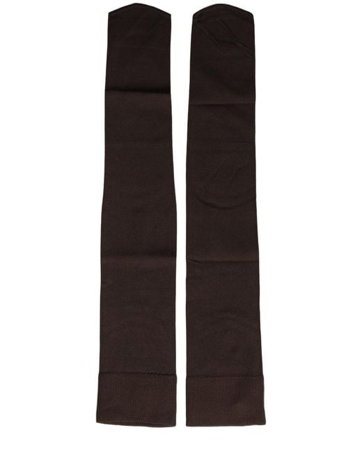 Dolce & Gabbana Black Brown Nylon Over Calf Long Accessory Socks