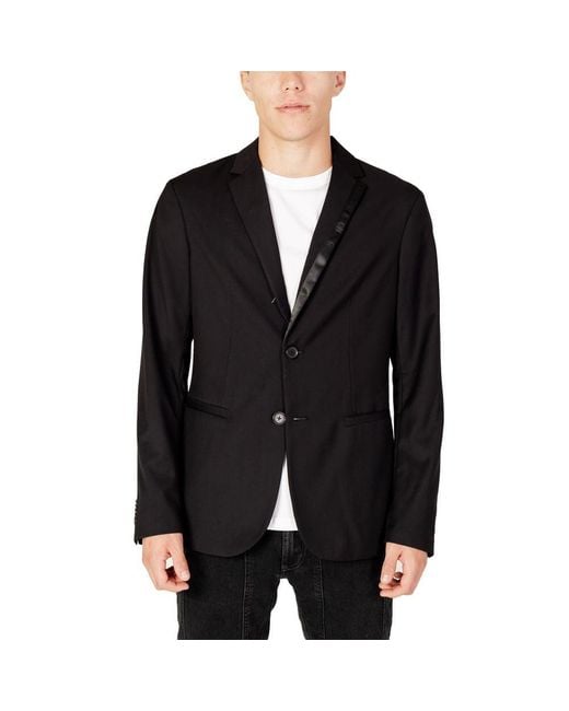 ARMANI EXCHANGE Black Polyester Blazer for men