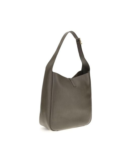 Saint Laurent Brown Bicolor Calf Leather Bos Taurus Shoulder Bag