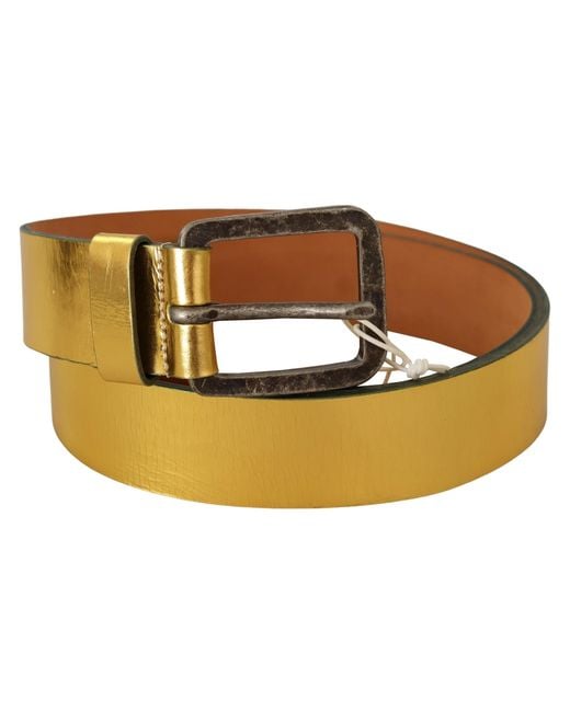 John Galliano Yellow Elegant Genuine Leather Belt for men