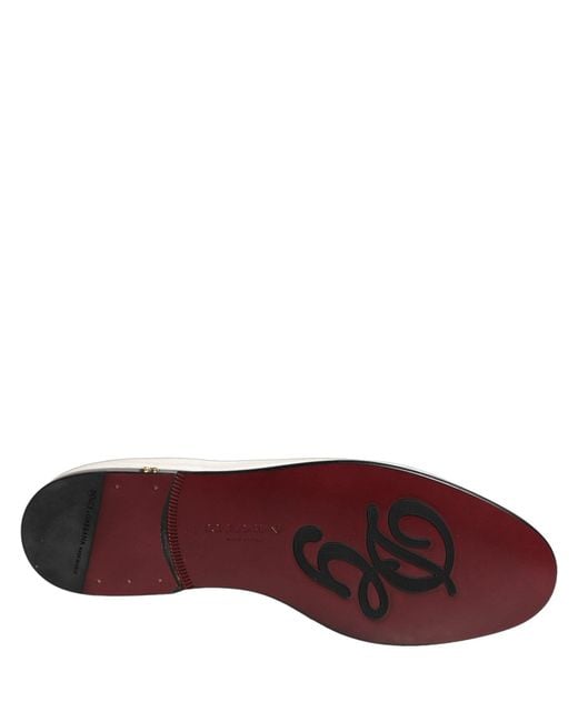 Dolce & Gabbana White Velvet Slip On Men Flats Loafers Shoes for men