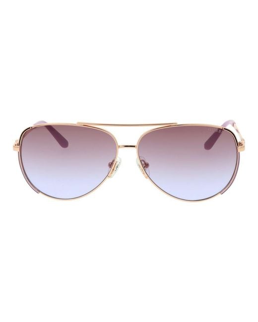 Guess Purple Metal Sunglasses
