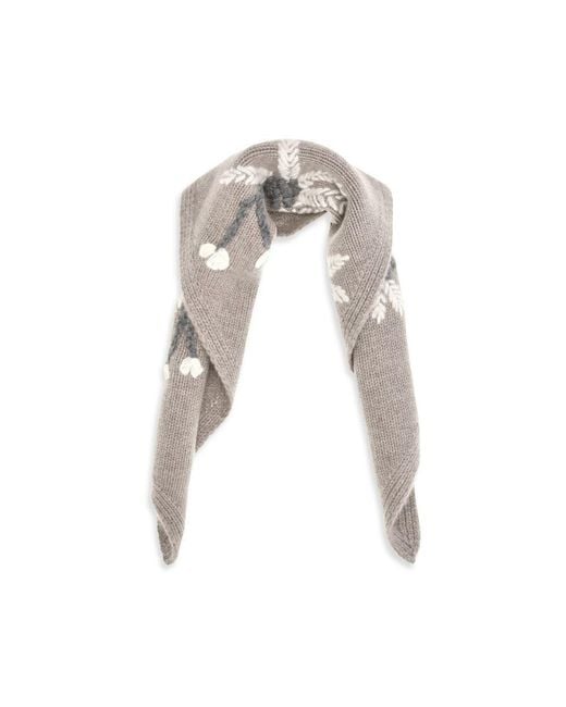 P.A.R.O.S.H. White Beige Wool Oves Aries Scarf