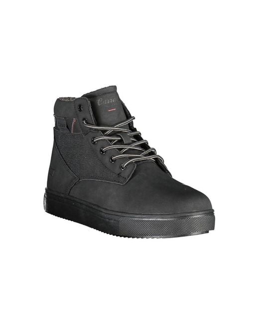 Carrera Black Chic Lace-Up Boots With Contrast Details for men
