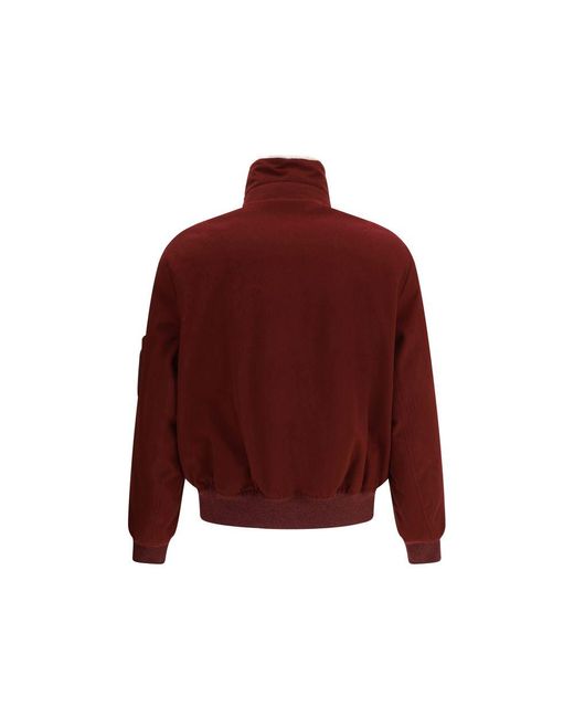 Brunello Cucinelli Red Wool Flannel Down Jacket for men