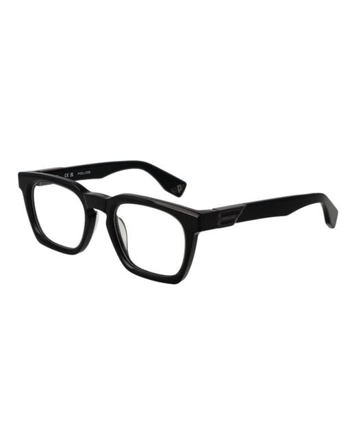 Police Black Cellulose Acetate Glasses (frames) for men