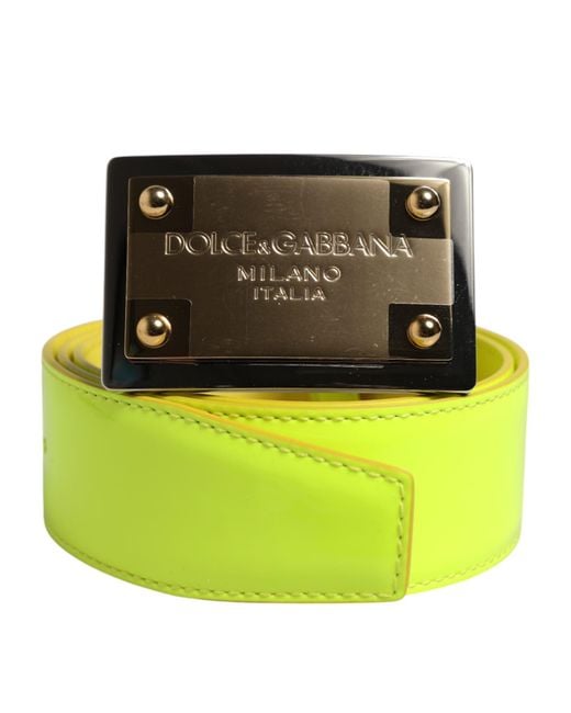Dolce & Gabbana Green Logo Buckle Belt for men