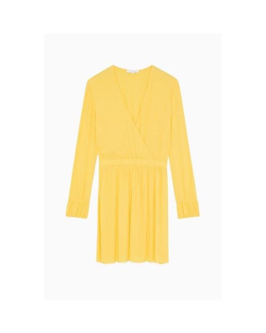 Patrizia Pepe Yellow Viscose Casual Dress