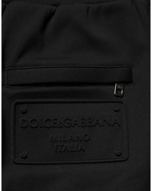 Dolce & Gabbana Black Drawstring Waist Sweatpants for men