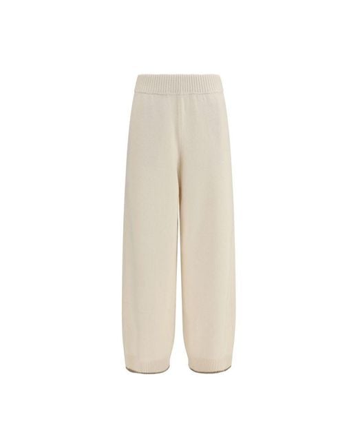 Brunello Cucinelli Natural White Cashmere Casual Pants