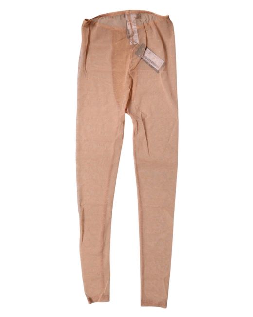 Dolce & Gabbana Natural Nude Beige Logo Lace Lingerie Pants Underwear