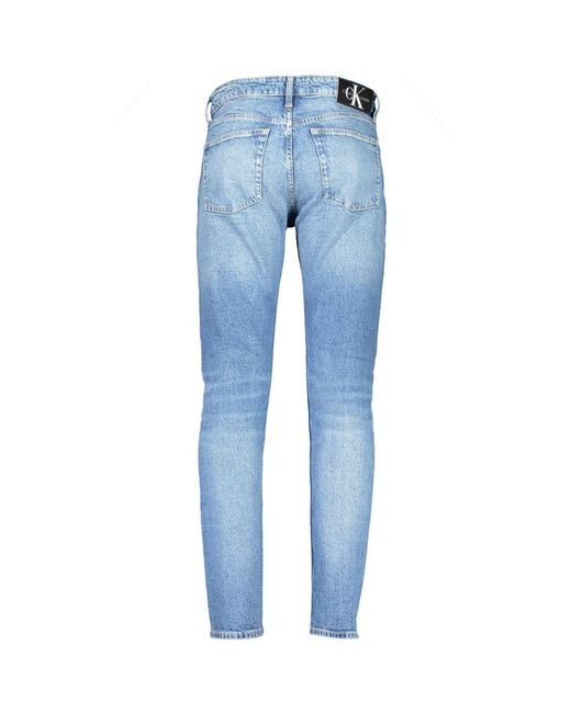 Calvin Klein Blue Sleek Slim Taper Washed Jeans for men