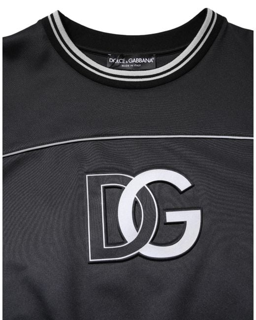 Dolce & Gabbana Black Dg Crest Embroidered Pullover for men