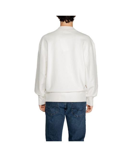 Calvin Klein White Recycled Cotton Sweatshirt for men