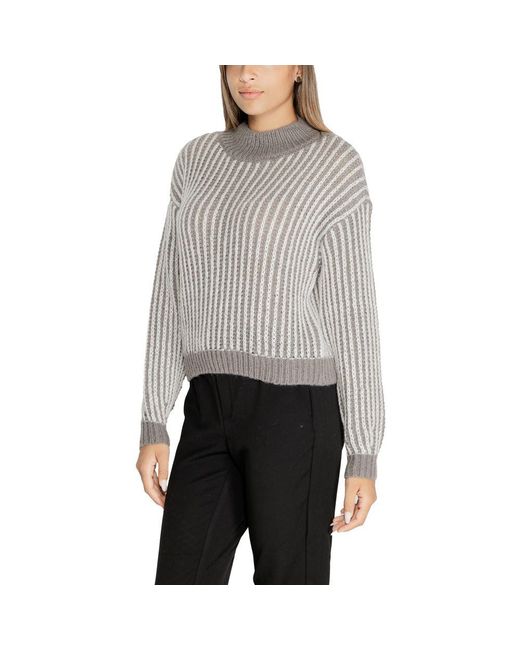 Jacqueline De Yong Gray Polyester Sweater