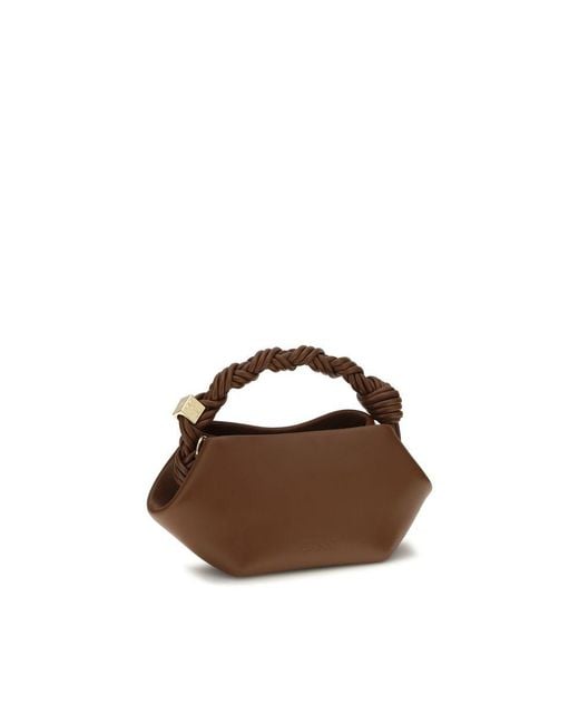 Ganni Brown Recycled Leather Shoulder Bag