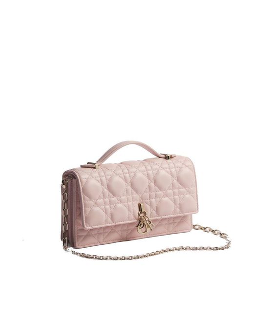 Dior Pink Multicolor Leather Shoulder Bag