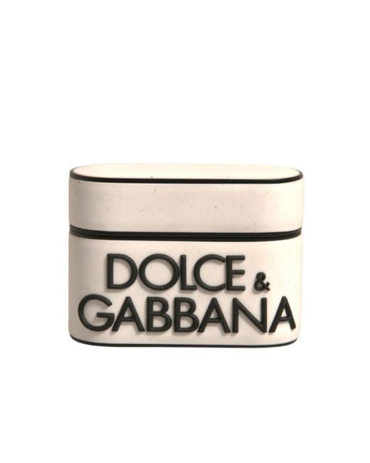 Dolce & Gabbana White Pvc Embossed Logo Plaque Holder Airpods Case ...